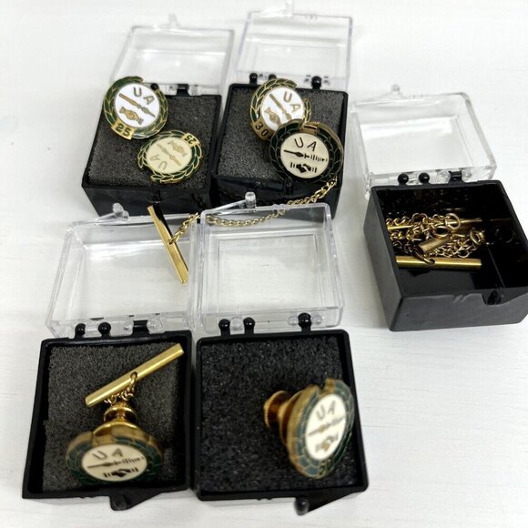 Vintage United Association of Plumbers & Pipefitter Union Lapel Pins Lot of 7 - Picture 1 of 16